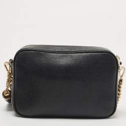 مملوكة مسبقًا Michael Kors Black Leather Jet Set Camera Crossbody Bag