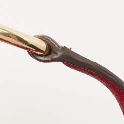 Pre Owned MICHAEL Michael Kors Red Leather Mini Cynthia Tote