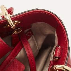 Pre Owned MICHAEL Michael Kors Red Leather Mini Cynthia Tote