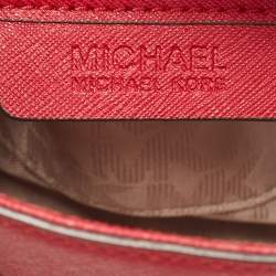 Pre Owned MICHAEL Michael Kors Red Leather Mini Cynthia Tote