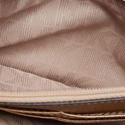 Pre Owned Michael Kors Gold Saffinao Leather Flap Crossbody Bag