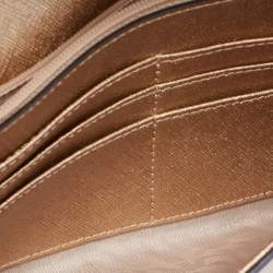 Pre Owned Michael Kors Gold Saffinao Leather Flap Crossbody Bag