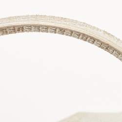 Pre Owned Michael Kors Silver Lizard Embossed Leather East West Hamilton Tote