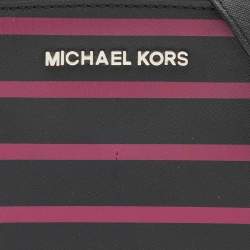Michael Kors Black/Pink Saffiano Leather Mini Selma Crossbody Bag