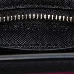 Michael Kors Black/Pink Saffiano Leather Mini Selma Crossbody Bag