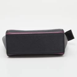 Michael Kors Black/Pink Saffiano Leather Mini Selma Crossbody Bag