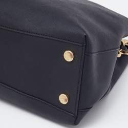 Pre Owned Michael Kors Black Saffiano Leather Portia Top Handle Bag