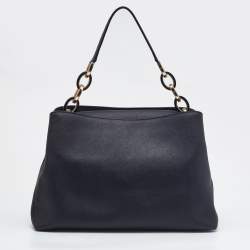Pre Owned Michael Kors Black Saffiano Leather Portia Top Handle Bag