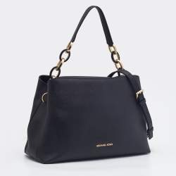 Pre Owned Michael Kors Black Saffiano Leather Portia Top Handle Bag