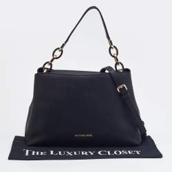 Pre Owned Michael Kors Black Saffiano Leather Portia Top Handle Bag