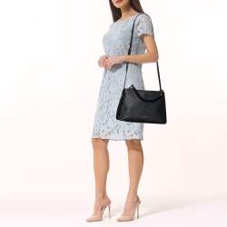 Pre Owned Michael Kors Black Saffiano Leather Portia Top Handle Bag
