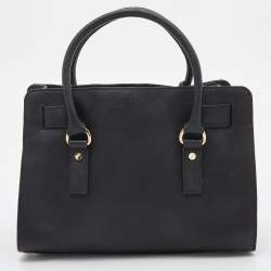 مملوكة مسبقًا MICHAEL Michael Kors Black Saffiano Leather Hamilton East West Tote