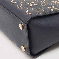 مملوكة مسبقًا Michael Kors Navy Blue Saffiano Leather Medium Selma Tote