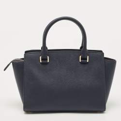 مملوكة مسبقًا Michael Kors Navy Blue Saffiano Leather Medium Selma Tote