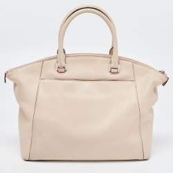 Pre Owned حقيبة مايكل كورس ريلي جلد أزرق فاتح كبيرة