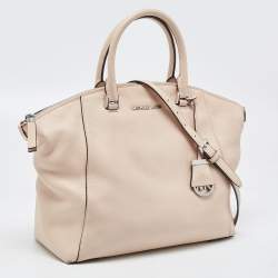 Pre Owned حقيبة مايكل كورس ريلي جلد أزرق فاتح كبيرة