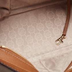 Pre Owned Michael Kors Brown Saffiano Leather Large Selma Satchel