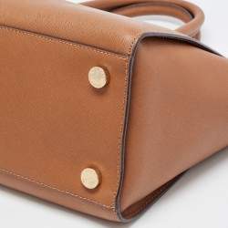 Pre Owned Michael Kors Brown Saffiano Leather Large Selma Satchel