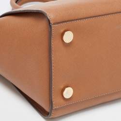 Pre Owned Michael Kors Brown Saffiano Leather Large Selma Satchel