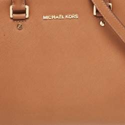 Pre Owned Michael Kors Brown Saffiano Leather Large Selma Satchel