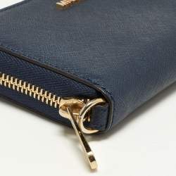 Pre Owned محفظة مايكل كورس سحاب ملتف حمالة معصم جلد بيج 