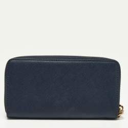 Pre Owned محفظة مايكل كورس سحاب ملتف حمالة معصم جلد بيج 