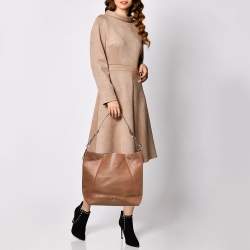 Pre Owned Michael Kors Brown Leather Lucy Hobo 