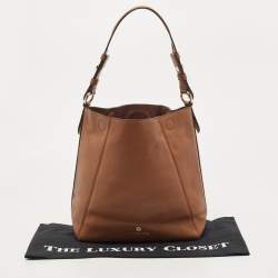 Pre Owned Michael Kors Brown Leather Lucy Hobo 