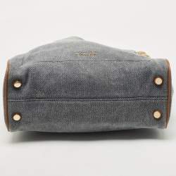 Pre Owned Michael Kors Blue Canvas Isla Tote