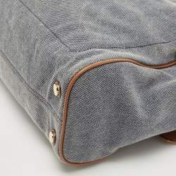 Pre Owned Michael Kors Blue Canvas Isla Tote