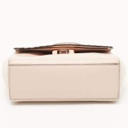 Pre Owned Michael Kors Pink Leather Eyelets Ava Top Handle Bag