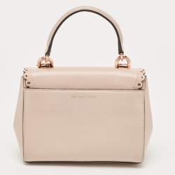 Pre Owned Michael Kors Pink Leather Eyelets Ava Top Handle Bag