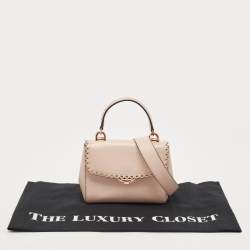 Pre Owned Michael Kors Pink Leather Eyelets Ava Top Handle Bag