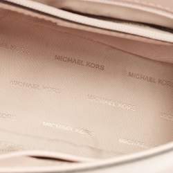 Pre Owned Michael Kors Pink Leather Eyelets Ava Top Handle Bag