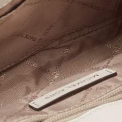 Pre Owned Michael Kors Cream Signature Coated Canvas and Leather Carmen Shoulder Bag