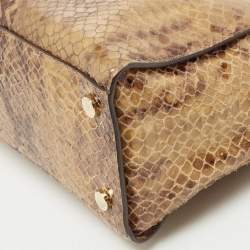 Pre Owned حقيبة ساتشل مايكل كورس سيلما جلد بني كبيرة