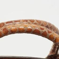 Pre Owned حقيبة ساتشل مايكل كورس سيلما جلد بني كبيرة