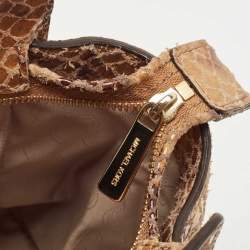 Pre Owned حقيبة ساتشل مايكل كورس سيلما جلد بني كبيرة