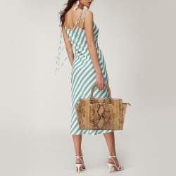 Pre Owned حقيبة ساتشل مايكل كورس سيلما جلد بني كبيرة