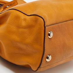 Pre Owned Michael Kors Orange Leather Hamilton North South Tote