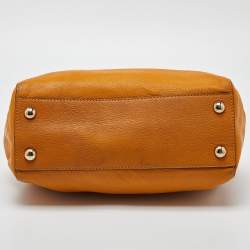 Pre Owned Michael Kors Orange Leather Hamilton North South Tote