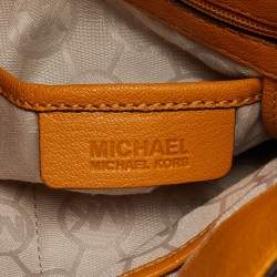 Pre Owned Michael Kors Orange Leather Hamilton North South Tote