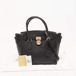 Pre Owned Michael Kors Black Leather Hamilton Tote