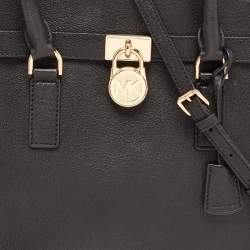 Pre Owned Michael Kors Black Leather Hamilton Tote