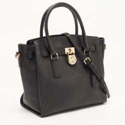 Pre Owned Michael Kors Black Leather Hamilton Tote