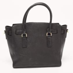Pre Owned Michael Kors Black Leather Hamilton Tote