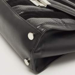 Pre Owned Michael Kors Black Suede And Leather Whitney Top Handle Bag