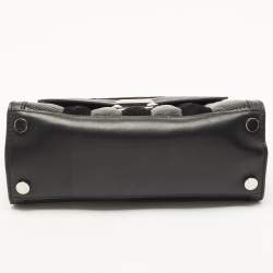 Pre Owned Michael Kors Black Suede And Leather Whitney Top Handle Bag