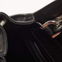 Pre Owned Michael Kors Black Suede And Leather Whitney Top Handle Bag