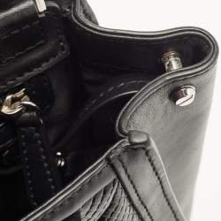 Pre Owned Michael Kors Black Suede And Leather Whitney Top Handle Bag